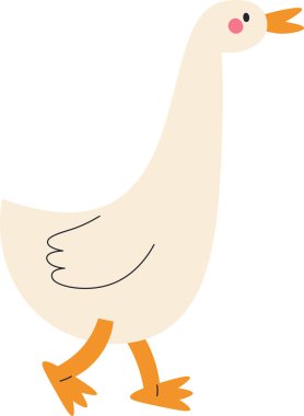 Kaz Kuşu Yürüyen Vektör İllüstrasyonu