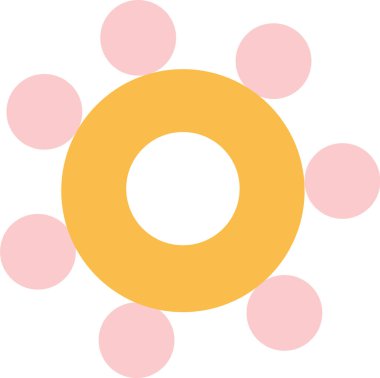 Geometrik Soyut Çiçek Başı Vektör İllüstrasyonu