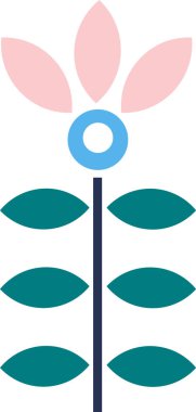 Geometrik Soyut Çiçek Vektörü İllüstrasyonu