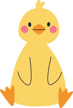 Oturan Tavuk Vektör İllüstrasyonu