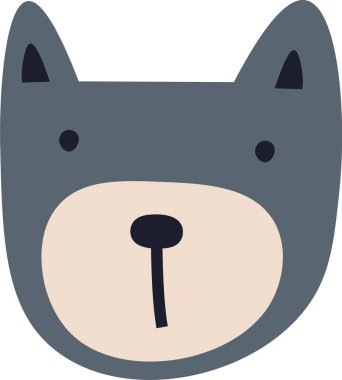 Köpek Yüzlü Çizgi Film Vektör İllüstrasyonu