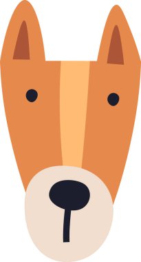 Köpek Yüzlü Çizgi Film Vektör İllüstrasyonu