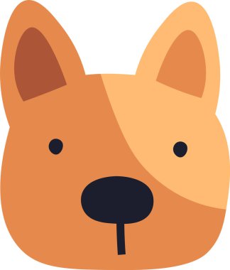 Köpek Yüzlü Çizgi Film Vektör İllüstrasyonu