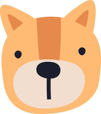 Köpek Yüzlü Çizgi Film Vektör İllüstrasyonu