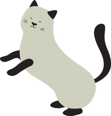 Kedi Hayvanı Eli Çekim Vektörü İllüstrasyonu