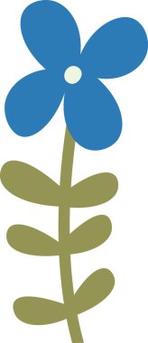 Karikatür Çiçek Bitki Vektörü İllüstrasyonu