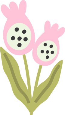 Karikatür Çiçek Bitki Vektörü İllüstrasyonu