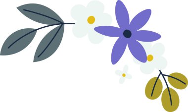 Çiçekli Paskalya Süs Vektörü İllüstrasyonu