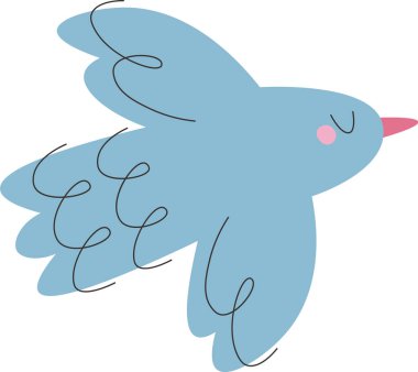 Elle çizilmiş kuş vektör çizim