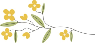 Bahar Çiçekleri Şube Vektörü İllüstrasyonu