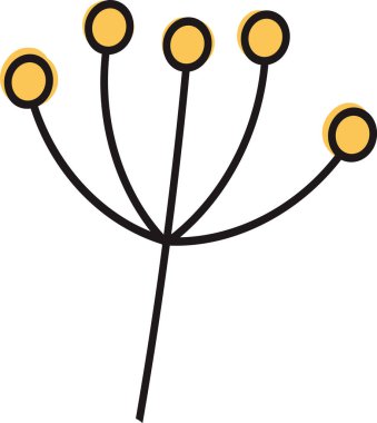 Çilekli Şube Taslak Vektör İllüstrasyonu