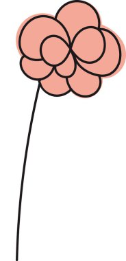 Çiçek El Çizimi Taslak Vektör İllüstrasyonu