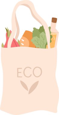 Ürün Vektörü İllüstrasyonlu Eko Torba