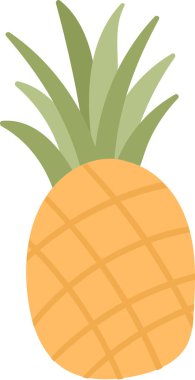 Ananas Meyveli Gıda Vektörü İllüstrasyonu