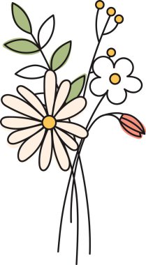 Çiçek Buketi Özet Vektör İllüstrasyonu