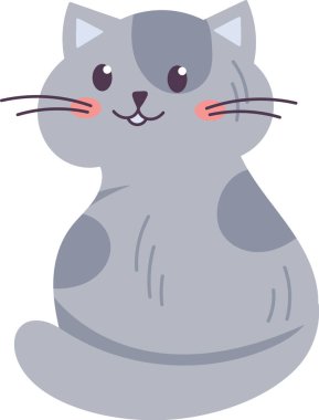 Oturan Kedi Hayvan Vektörü İllüstrasyonu