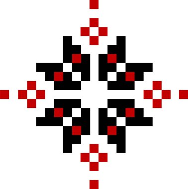 Ukrayna Nakış Element Vektörü İllüstrasyonu