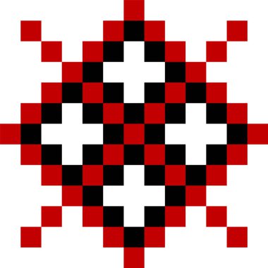 Ukrayna Nakışı Çapraz Element Vektör İllüstrasyonu