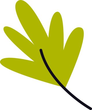 Tropikal Yaprak Simgesi Vektör İllüstrasyonu