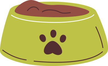 Köpek Yem Kasesi Vektör İllüstrasyonu