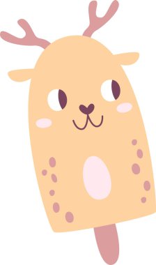 Geyik Şekli Dondurma Vektörü İllüstrasyonu