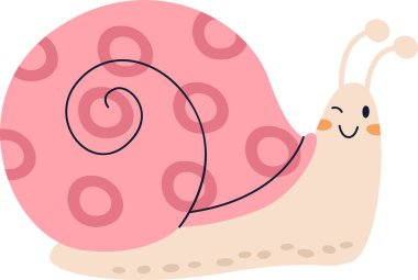 Sevimli çizgi salyangoz vektör çizim