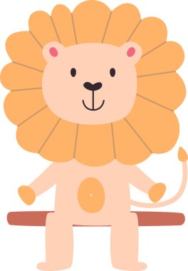 Çocuksu Aslan Yedek Vektör İllüstrasyonu