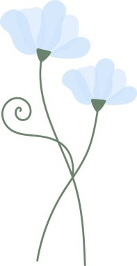 Dallar Vektör İllüstrasyonlu Soyut Çiçek