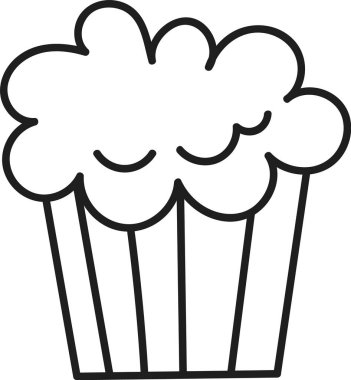 Patlamış mısır Kutusu Doodle Vektör İllüstrasyonu