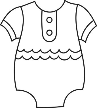 Bebek giysisi Doodle Vektör İllüstrasyonu