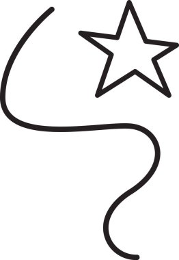 Eğri Çizili Yıldız Vektör İllüstrasyonu