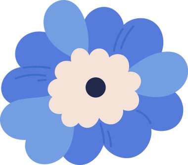 Çiçek Bitkisi Baş Vektör İllüstrasyonu