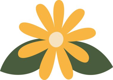 yaprakları ile vektör çizim çiçek