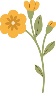 Bahar Çiçeği Bitki Vektörü İllüstrasyonu
