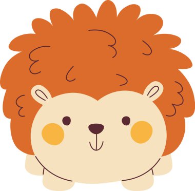 Kirpi Hayvan Simgesi Vektör İllüstrasyonu