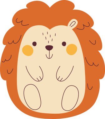 Kirpi Hayvan Oturma Vektörü İllüstrasyonu