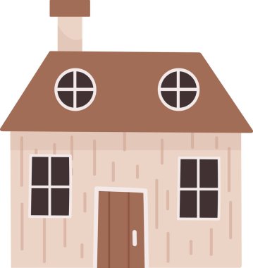 Residential House Binası Vektör İllüstrasyonu