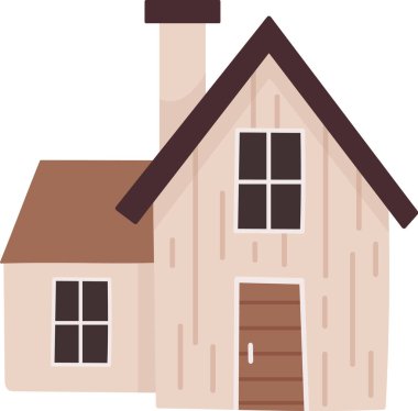 Residential House Binası Vektör İllüstrasyonu