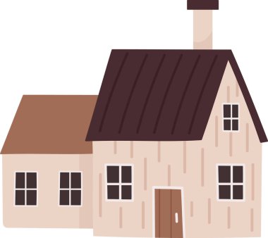 Residential House Binası Vektör İllüstrasyonu