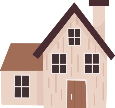 Residential House Binası Vektör İllüstrasyonu