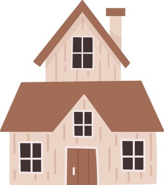 Residential House Binası Vektör İllüstrasyonu