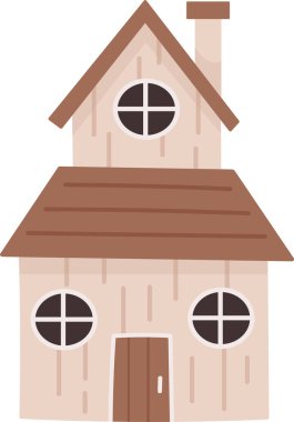 Residential House Binası Vektör İllüstrasyonu