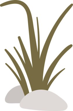 Çimenler ve Taşlar Vektör İllüstrasyonu