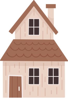 Residential House Binası Vektör İllüstrasyonu