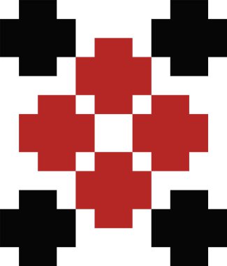 Ukrayna Geleneksel Nakış Element Vektörü İllüstrasyonu