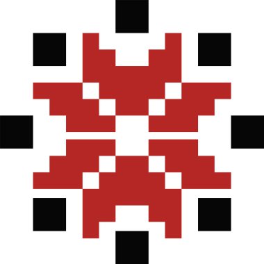 Ukrayna Geleneksel Nakış Element Vektörü İllüstrasyonu