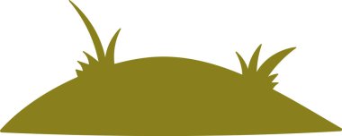 Çimen Çayırı Siluet Vektör İllüstrasyonu