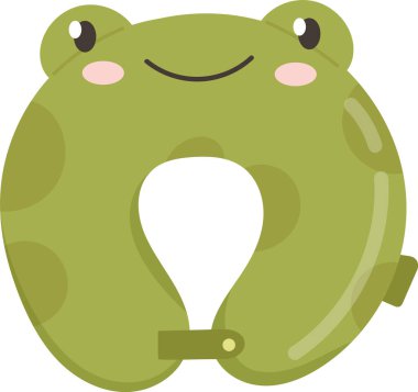 Seyahat Yastığı Kurbağa Vektörü İllüstrasyonu