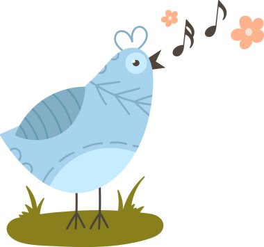 Şarkı Söyleyen Kuş Meadow Vektör ResimleriComment