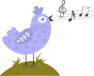 Şarkı Söyleyen Kuş Meadow Vektör ResimleriComment